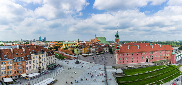 欧洲历史名城波兰华沙老城全景图图片素材免费下载