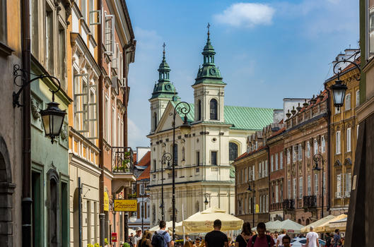 波兰首都华沙历史文化老城建筑风光图片素材免费下载