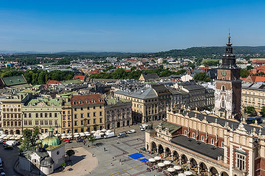 俯瞰波兰克拉科夫老城图片素材免费下载