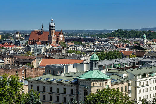 俯瞰波兰克拉科夫老城图片素材免费下载