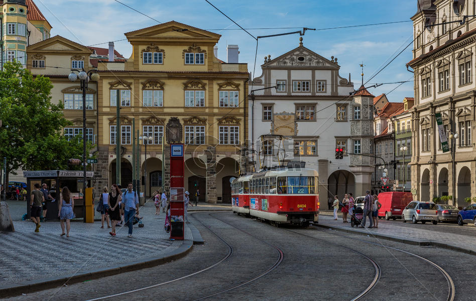 欧洲旅游名城布拉格城市观光有轨电车图片素材免费下载