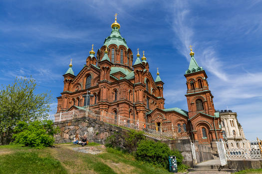 芬兰赫尔辛基著名旅游景点乌斯别斯基教堂图片素材免费下载
