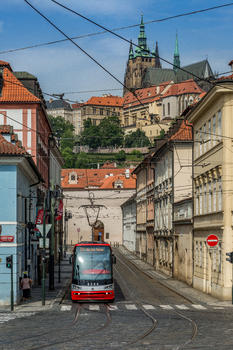 捷克布拉格城市旅游有轨电车图片素材免费下载