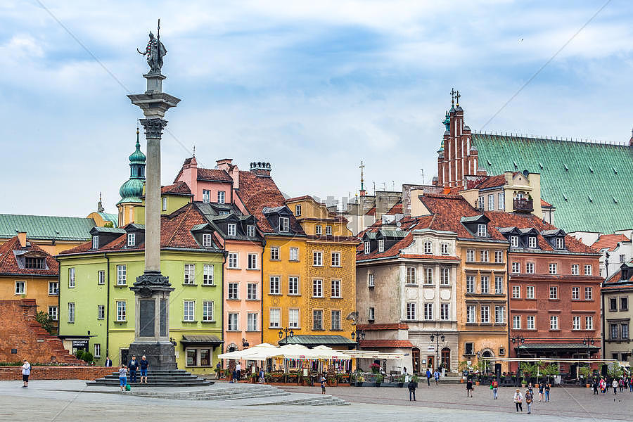 波兰华沙老城广场图片素材免费下载