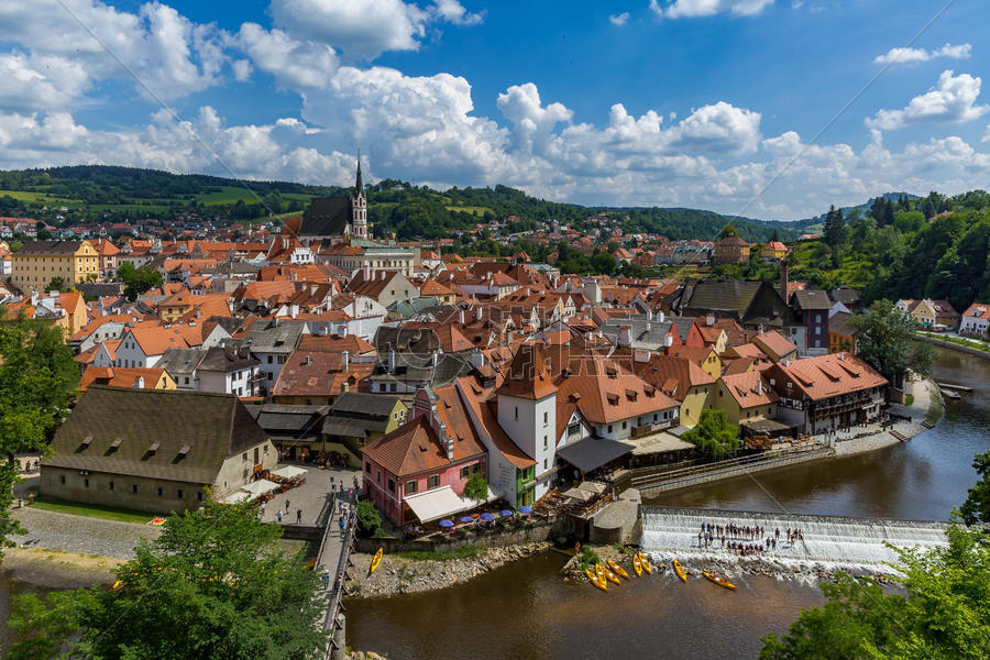 欧洲著名旅游城市捷克克鲁姆洛夫风光图片素材免费下载