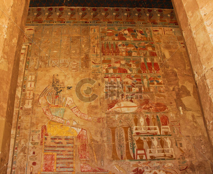 埃及卢克索帝王谷女王神庙壁画图片素材免费下载