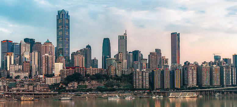 重庆市解放碑全景夕阳图图片素材免费下载