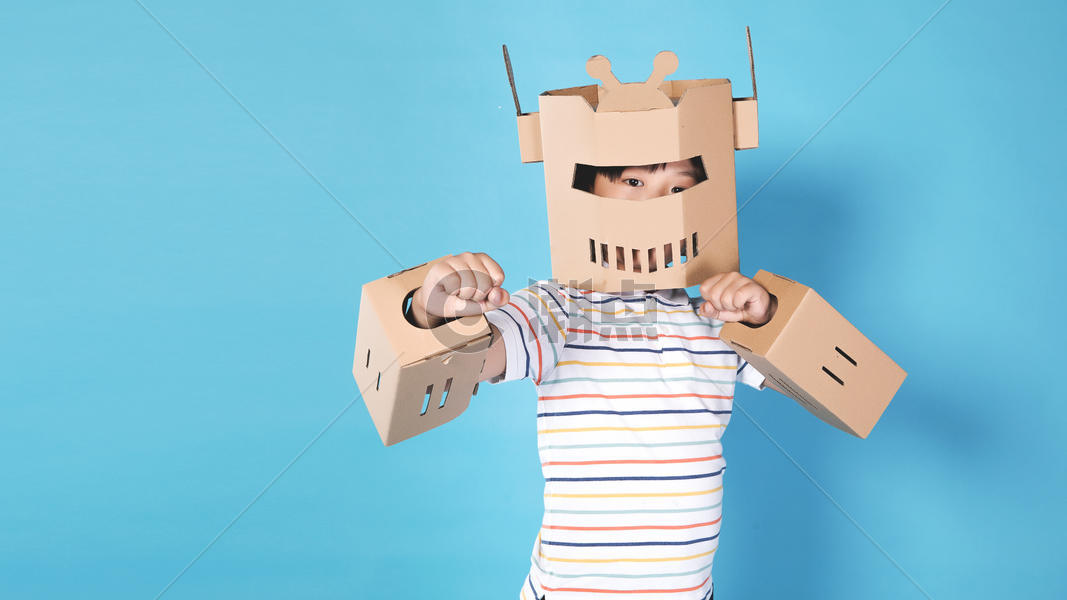 儿童与机器人图片素材免费下载