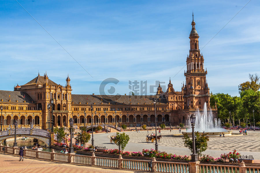 西班牙塞维利亚西班牙广场图片素材免费下载