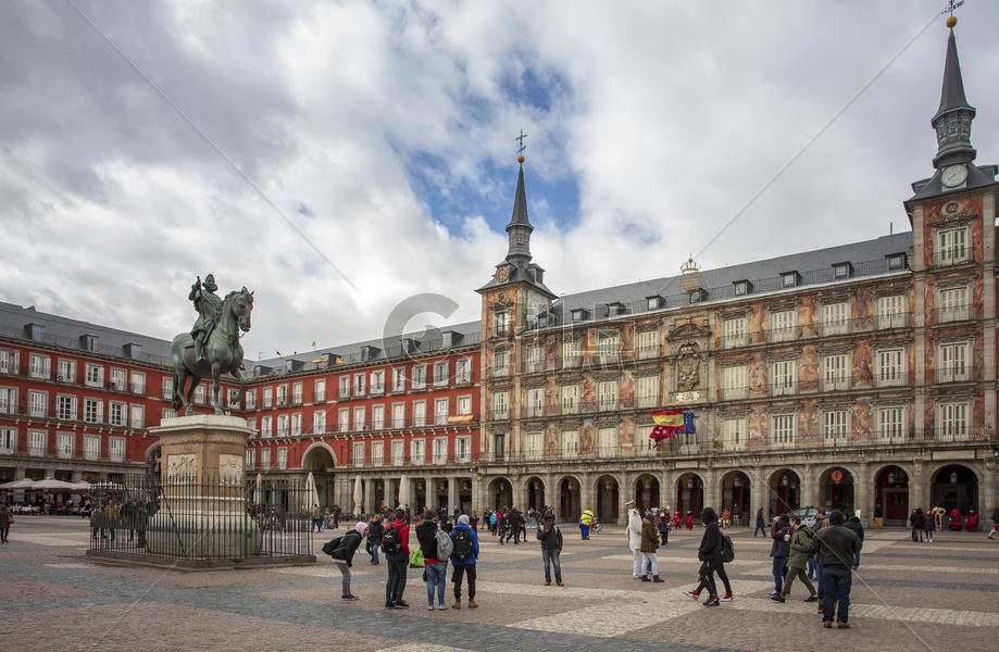 西班牙马德里马约尔广场图片素材免费下载