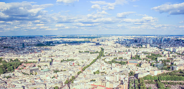 巴黎俯瞰市区风光图片素材免费下载