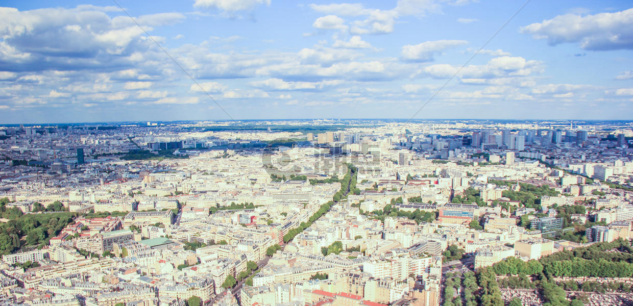巴黎俯瞰市区风光图片素材免费下载
