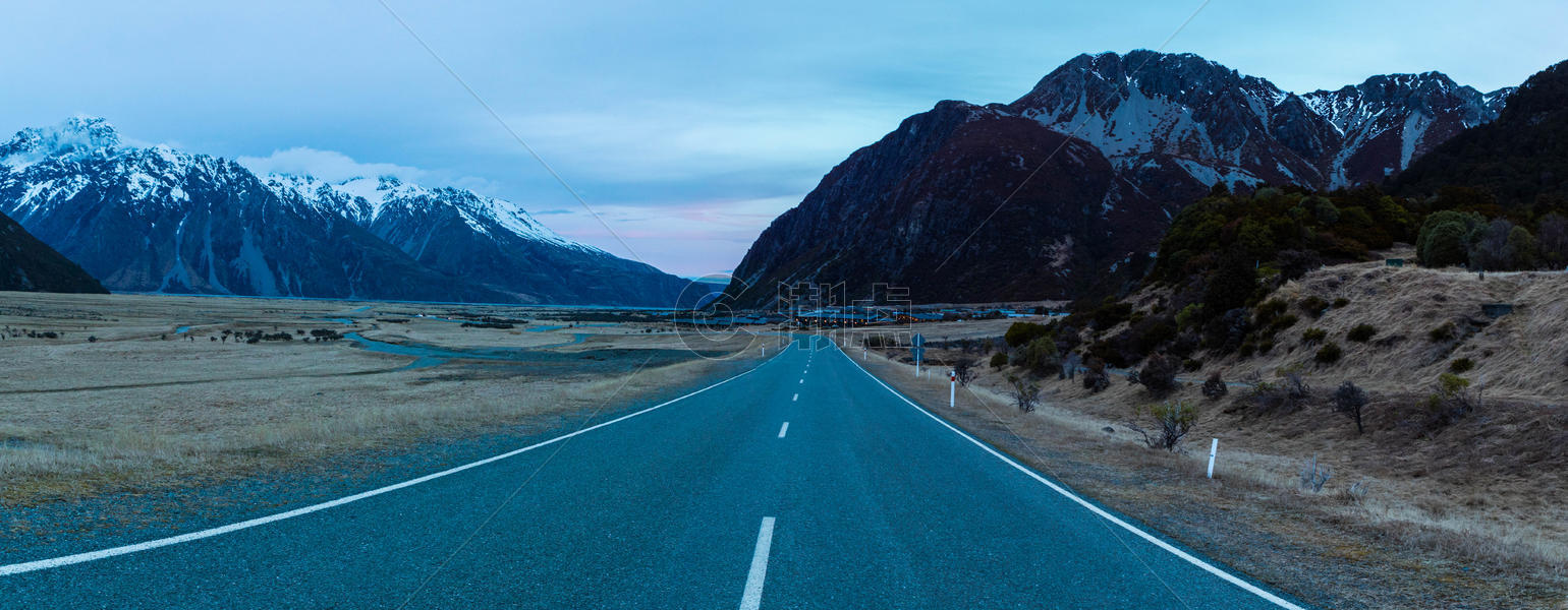 新西兰雪山公路图片素材免费下载