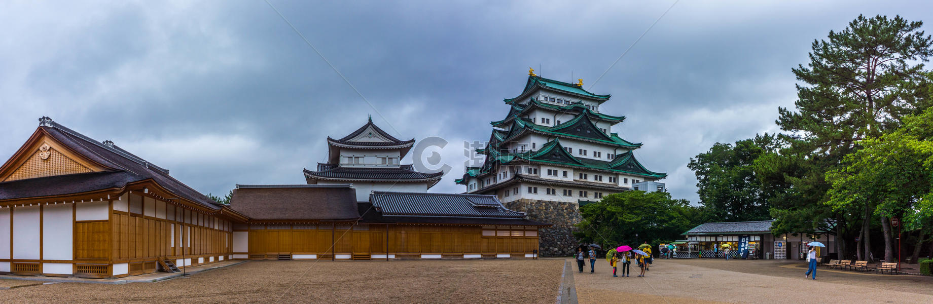 日本名古屋名古屋城天守阁全景图片素材免费下载