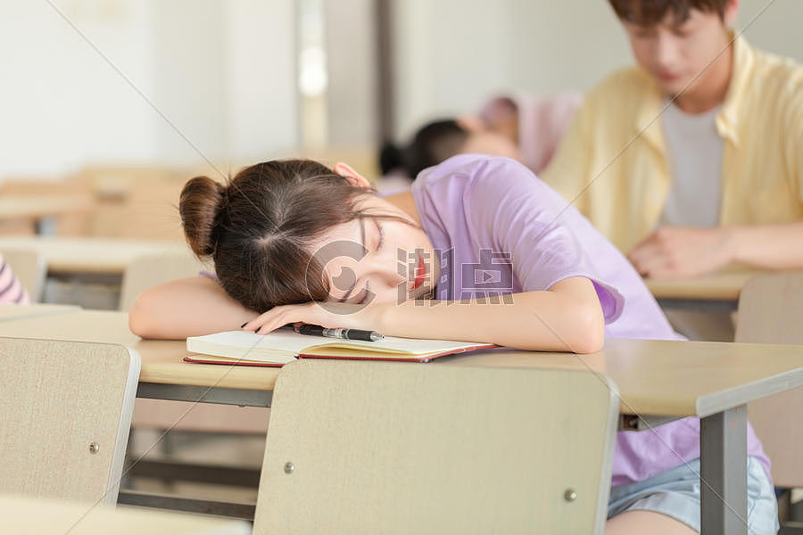 大学课堂瞌睡摄影图6720*4480图片素材免费下载-编号858580-潮点视频