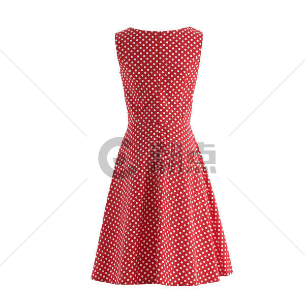 红色波点连衣裙图片素材免费下载