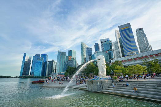 新加坡地标鱼尾狮公园图片素材免费下载
