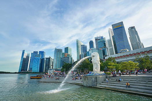 新加坡地标鱼尾狮公园图片素材免费下载