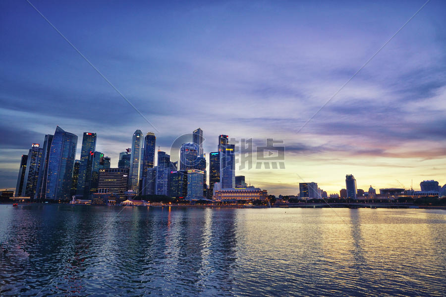 新加坡城市夜景图片素材免费下载