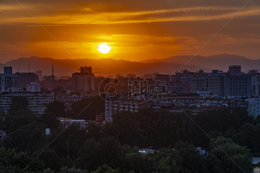 日落的北京城市图片素材免费下载
