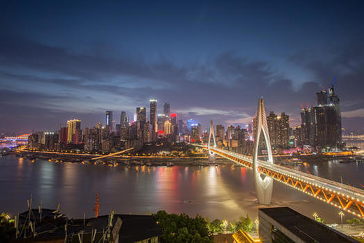重庆市东水门大桥夜景图片素材免费下载