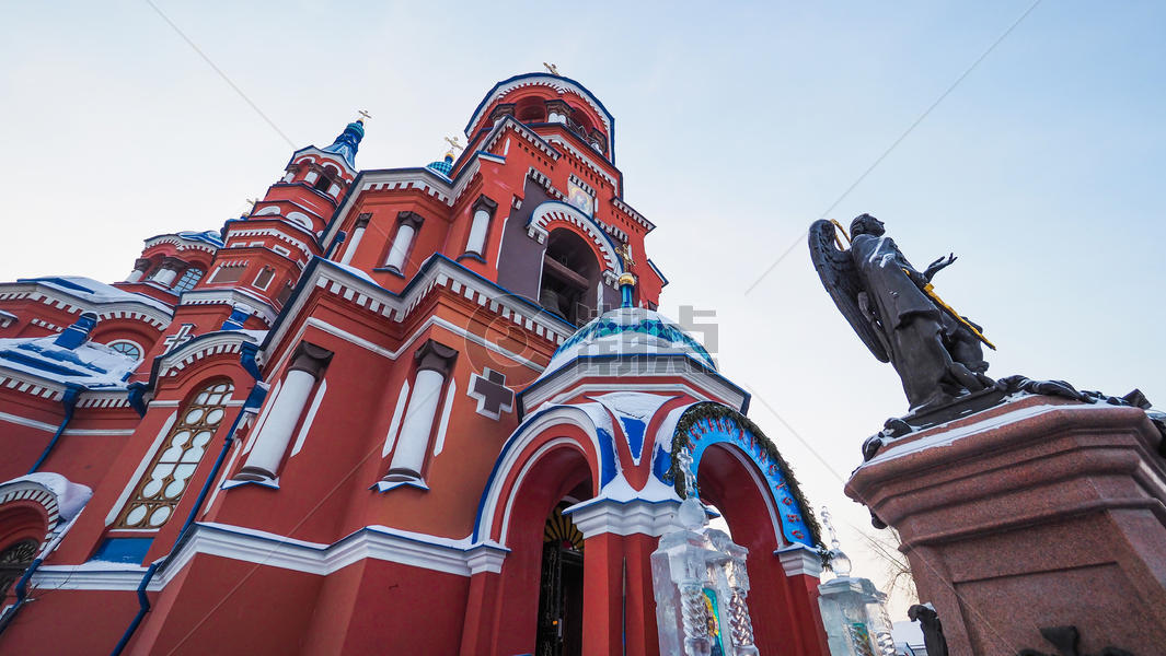 俄罗斯伊尔库茨克喀山大教堂图片素材免费下载