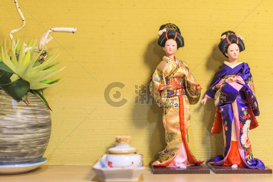 日料店歌舞伎人偶图片素材免费下载