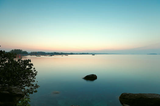 柬埔寨西哈努克港-静谧海黄昏图片素材免费下载