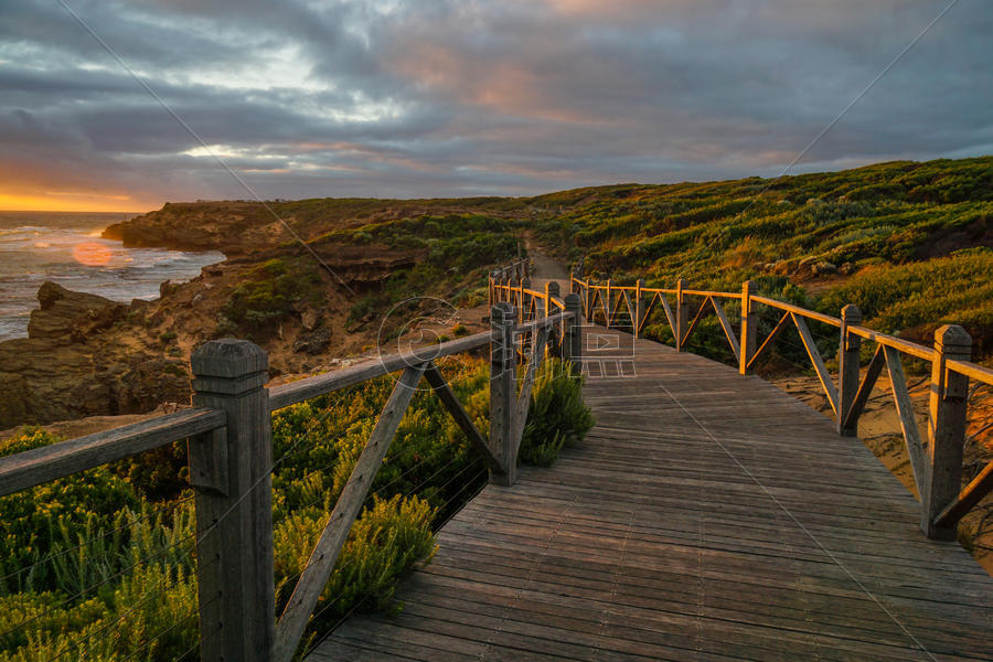 澳洲的海边夕阳图片素材免费下载