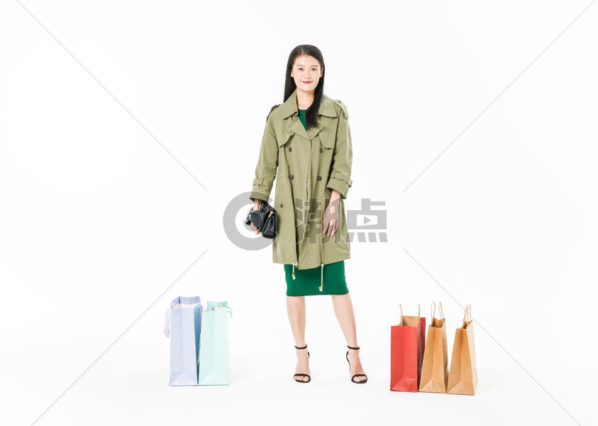 时尚美女购物战利品图片素材免费下载