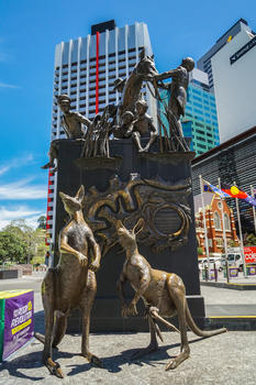 澳洲布里斯班广场袋鼠雕像图片素材免费下载