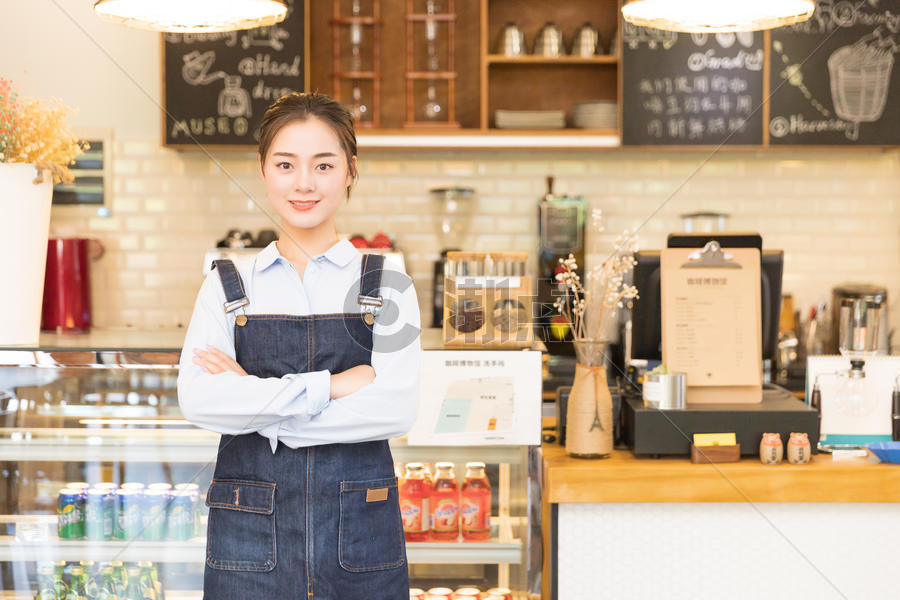 咖啡馆女性服务员图片素材免费下载