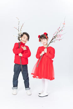 春节新年儿童人像图片素材免费下载