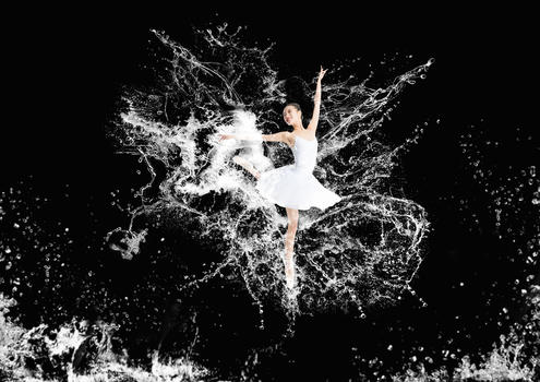 舞动水花的芭蕾图片素材免费下载