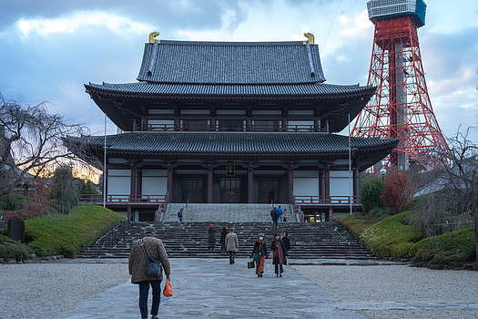 秋天的日本增上寺图片素材免费下载