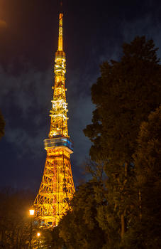 夜晚下的日本东京铁塔图片素材免费下载