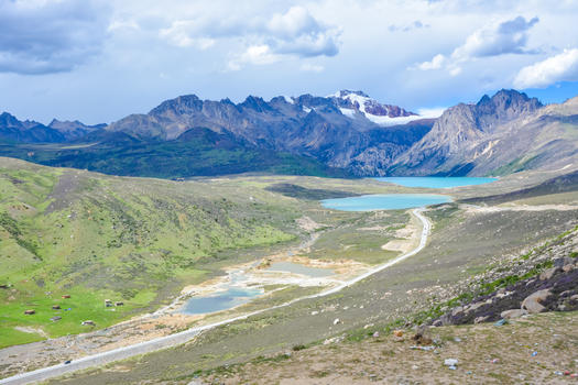 西藏双子湖图片素材免费下载