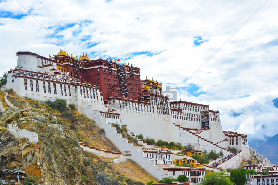 西藏拉萨布达拉宫风景图片素材免费下载