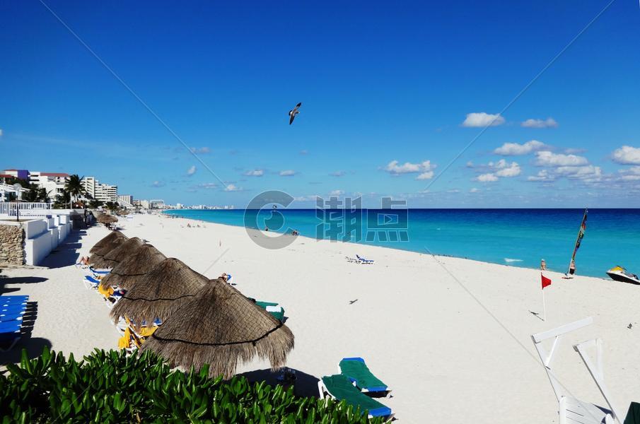 墨西哥尤卡坦半岛坎昆长沙滩图片素材免费下载