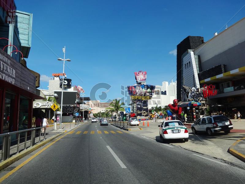 墨西哥尤卡坦半岛坎昆街景图片素材免费下载