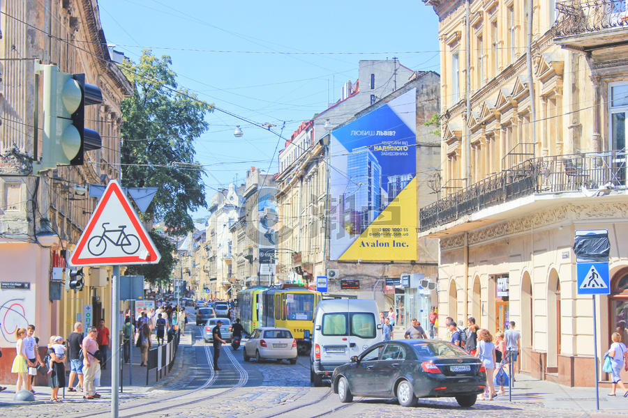 乌克兰利沃夫城市街景图片素材免费下载