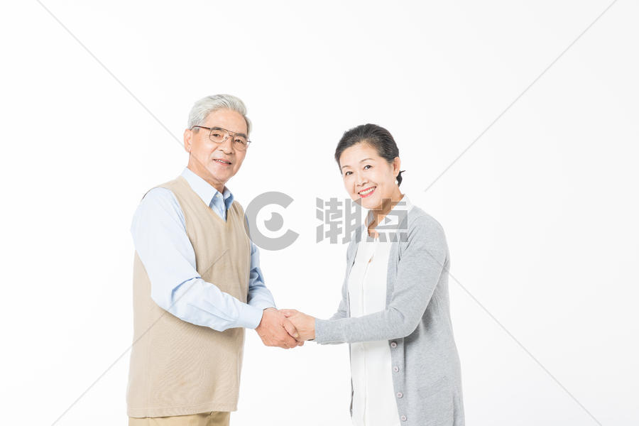 恩爱老年夫妻握手图片素材免费下载