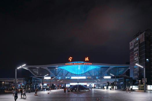 宁波火车站夜景图片素材免费下载