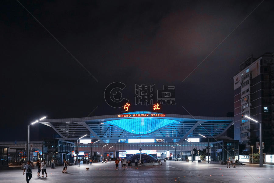 宁波火车站夜景图片素材免费下载
