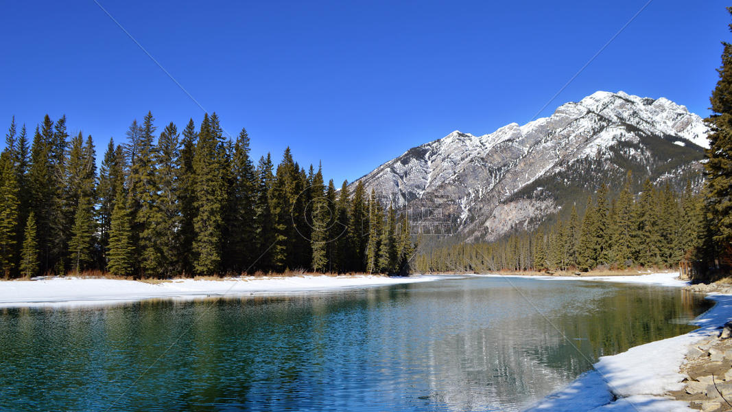 加拿大班夫国家公园雪景图片素材免费下载