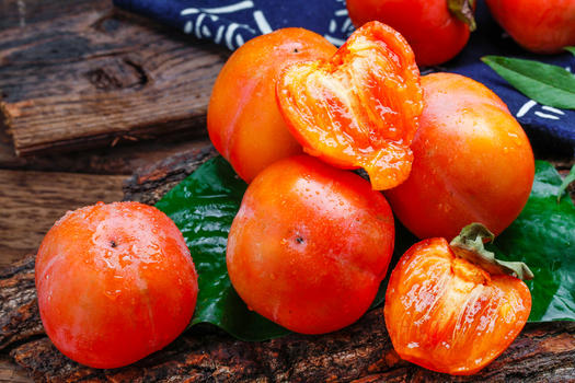 新鲜甜柿子图片素材免费下载
