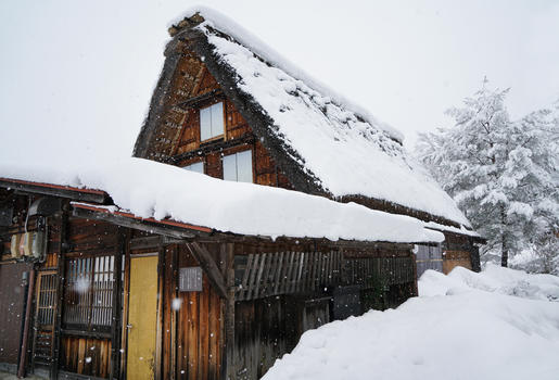 日本白川乡雪景图片素材免费下载
