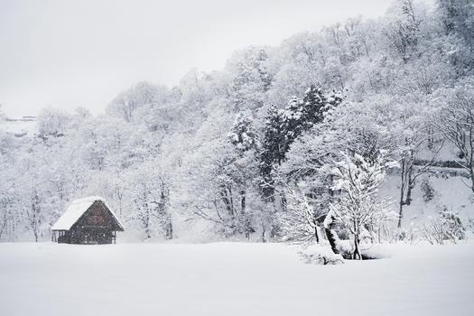 日本白川乡雪景图片素材免费下载
