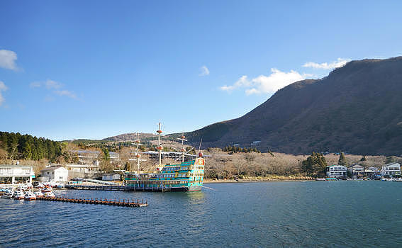 日本芦之湖游船图片素材免费下载