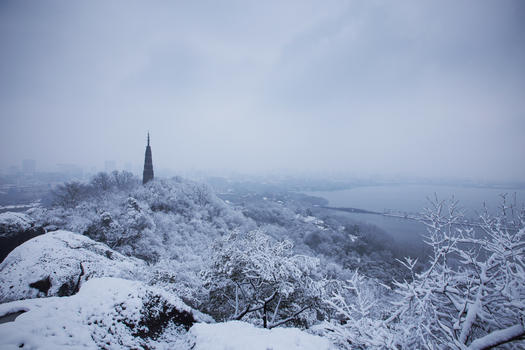 冬季的杭州西湖图片素材免费下载